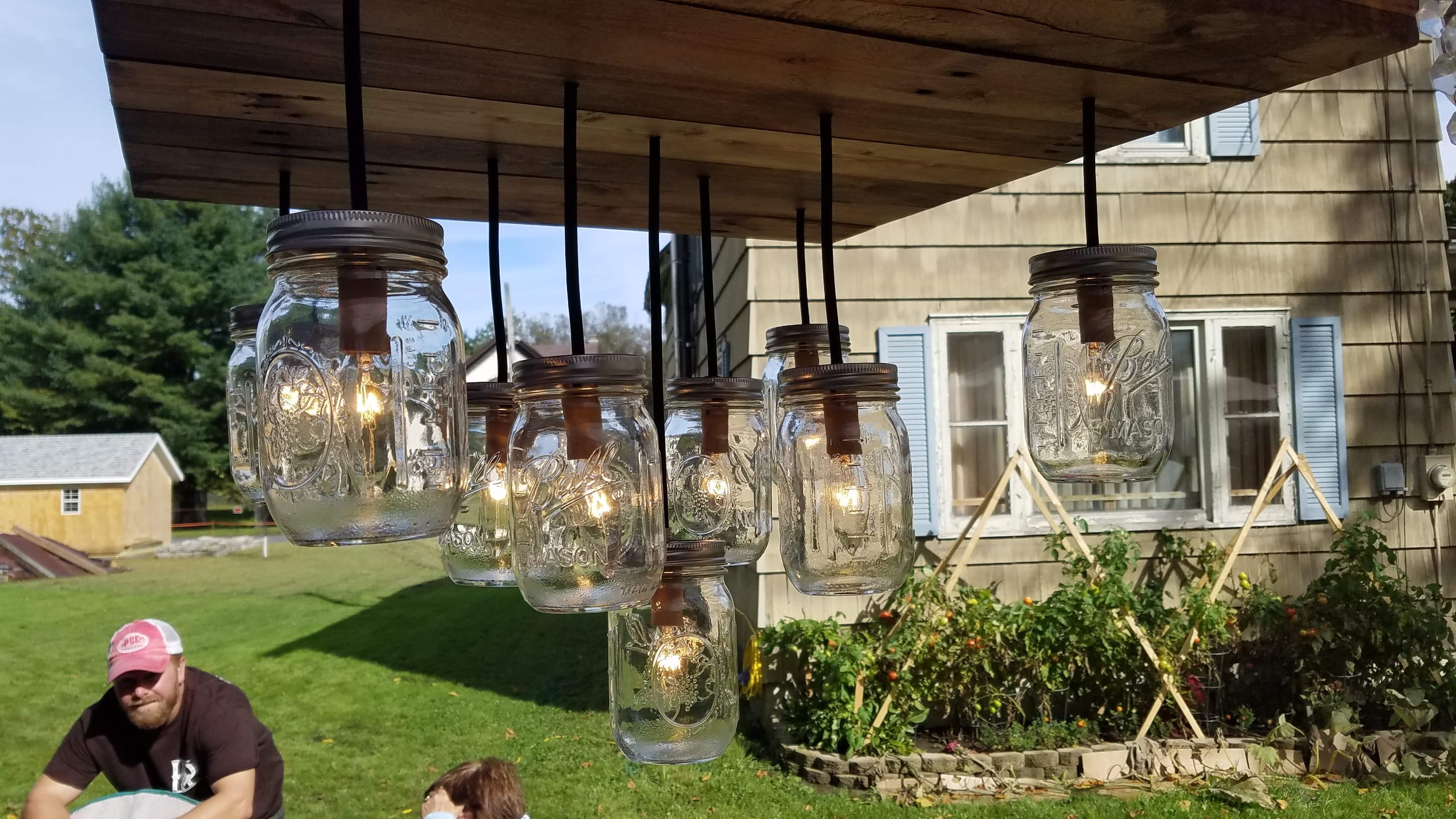 Pallet Mason Jar Pendant Light