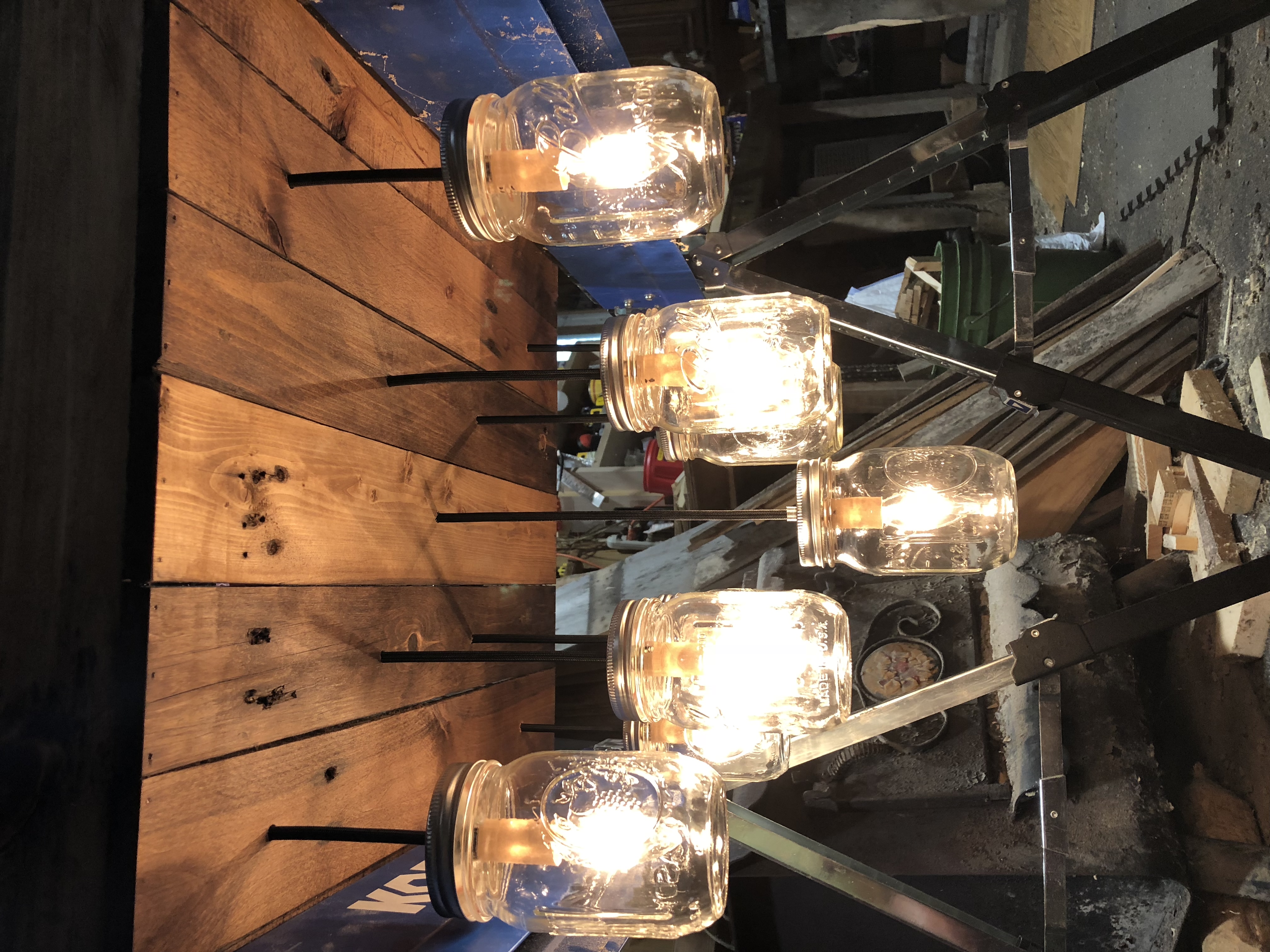 Pallet Mason Jar Pendant Light