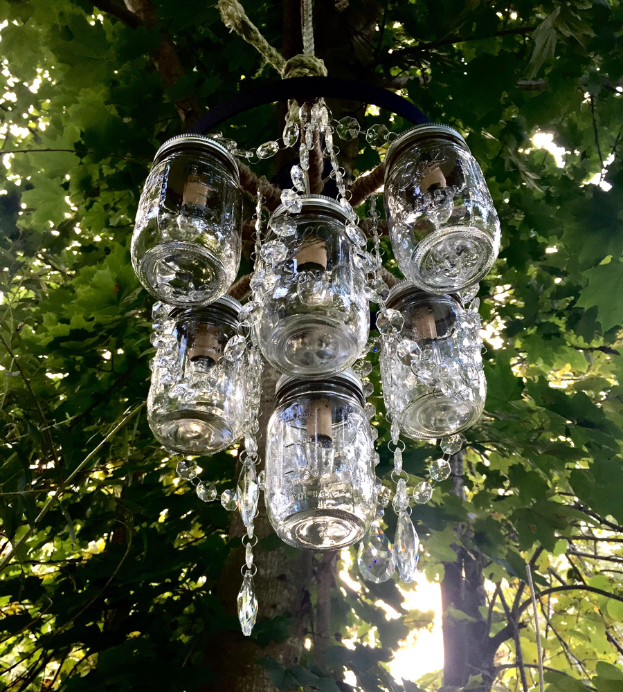 14" Wagon Wheel Chandelier