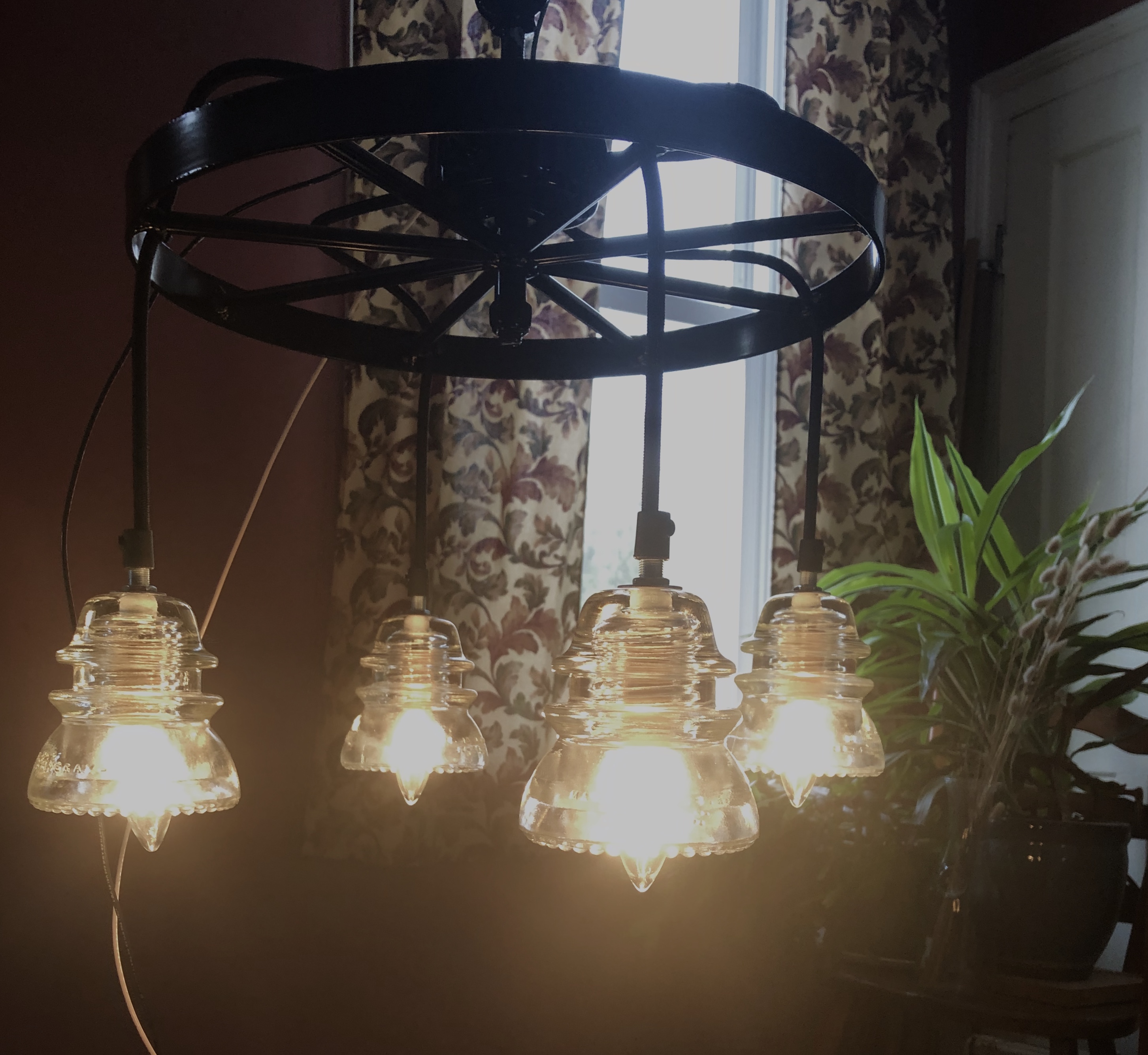 Wagon Wheel Insulator Chandelier