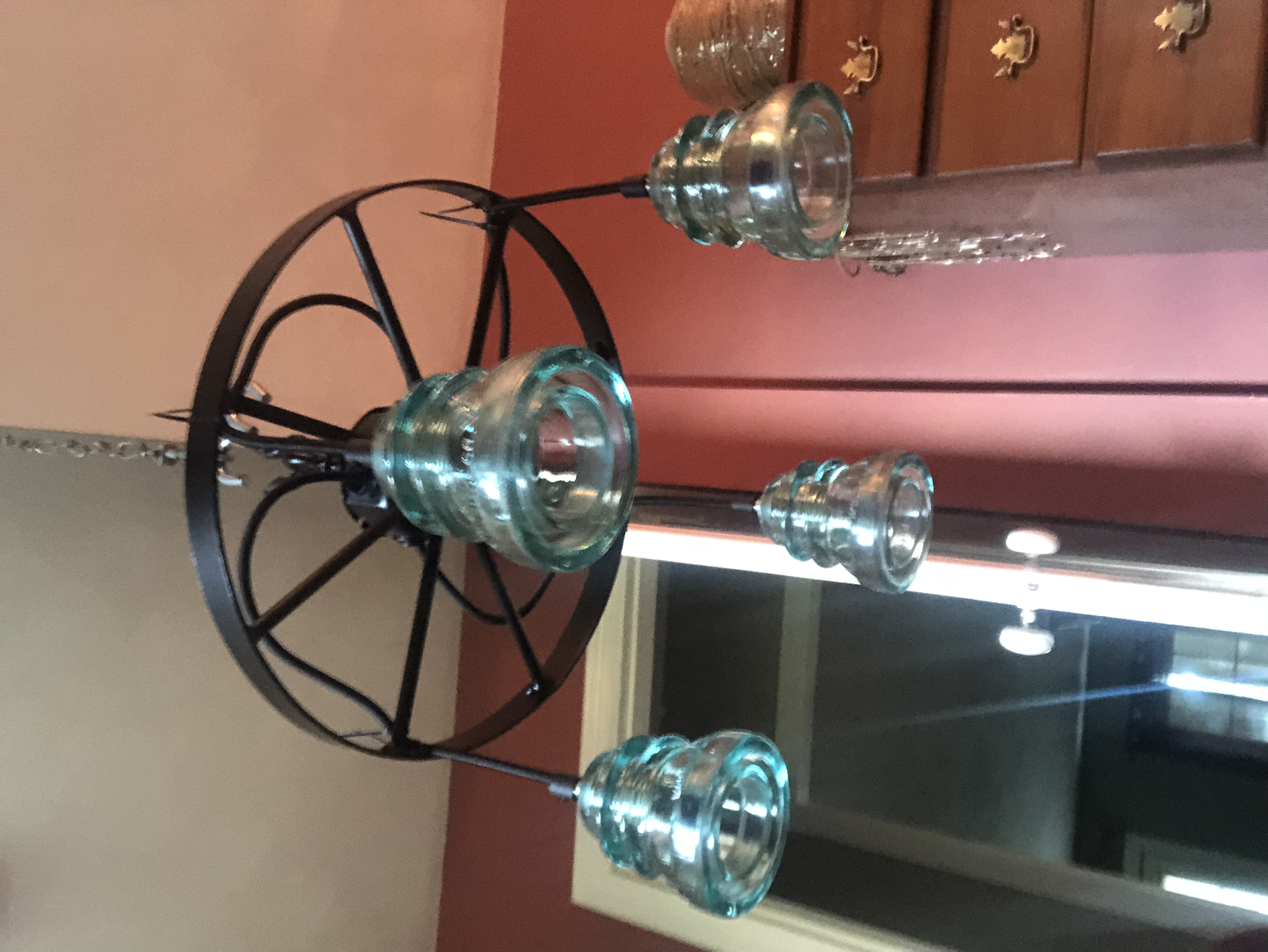Wagon Wheel Insulator Chandelier