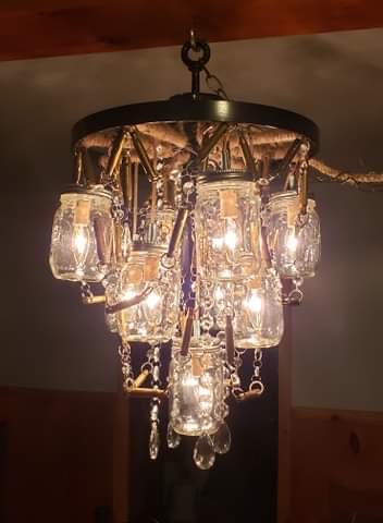 14" Wagon Wheel Ammo Casing Chandelier