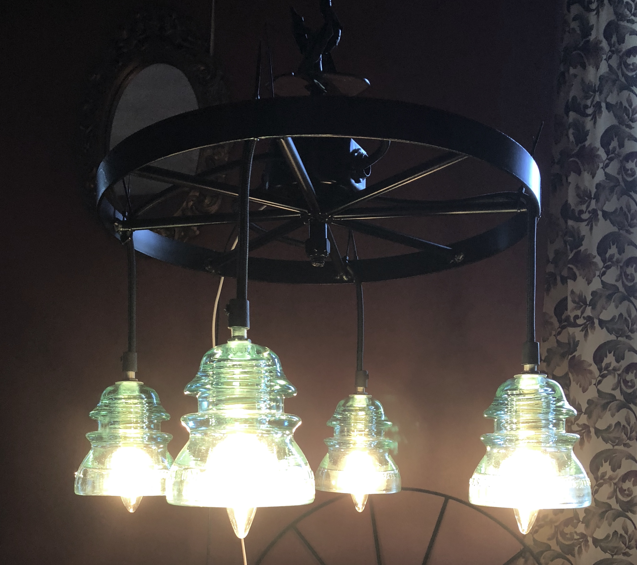 Wagon Wheel Insulator Chandelier
